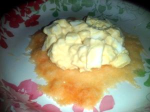 It's like an egg-salad tostada! If you are going to eat the egg salad with the Parmesan crisps, be sure not to oversalt the egg salad, since the crisps are salty as well.